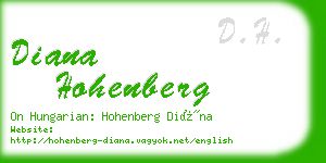 diana hohenberg business card